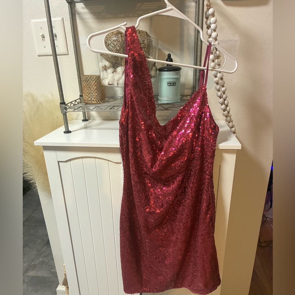 Hello Molly Magenta Sequin Dress